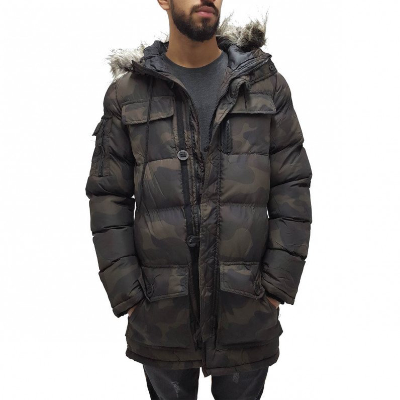 Camouflage Parka Puffer Padded Hooded Jacket
