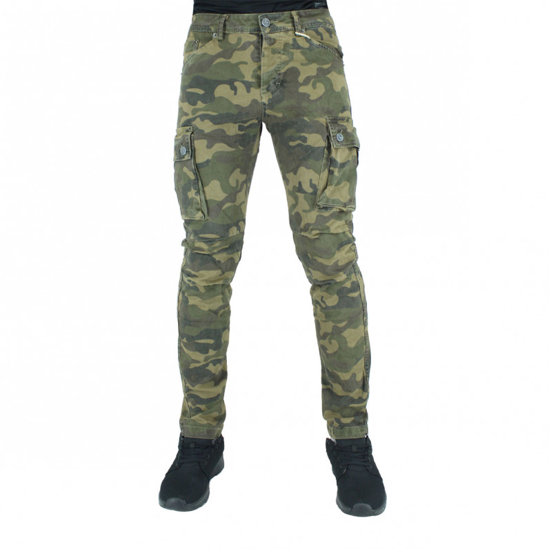 Brown Army Green Cotton Cargo Combat Slim Fit Military Pants