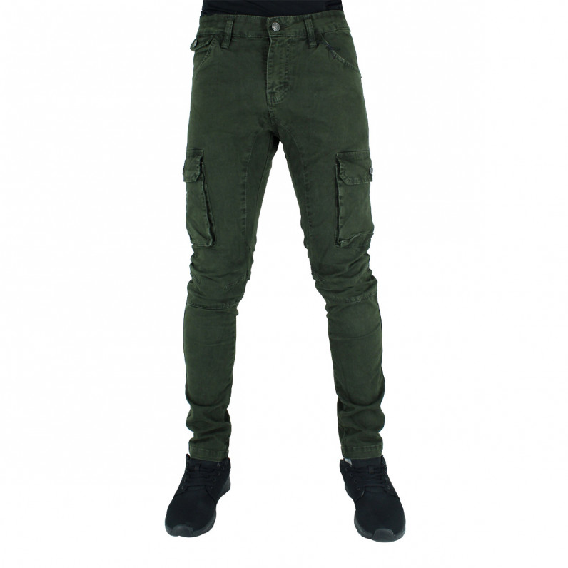 Olive Army Green Cotton Cargo Combat Slim Fit Military Pants