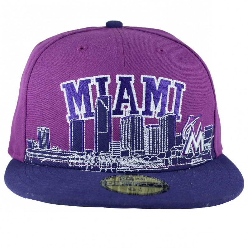 MLB 59Fifty City Line Miami Fitted Baseball Caps