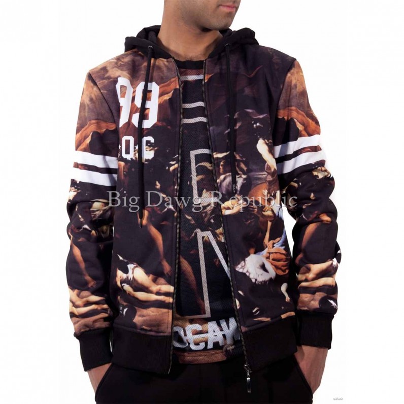 Men's Renaissance Baseball Bomber Hooded Jacket R36