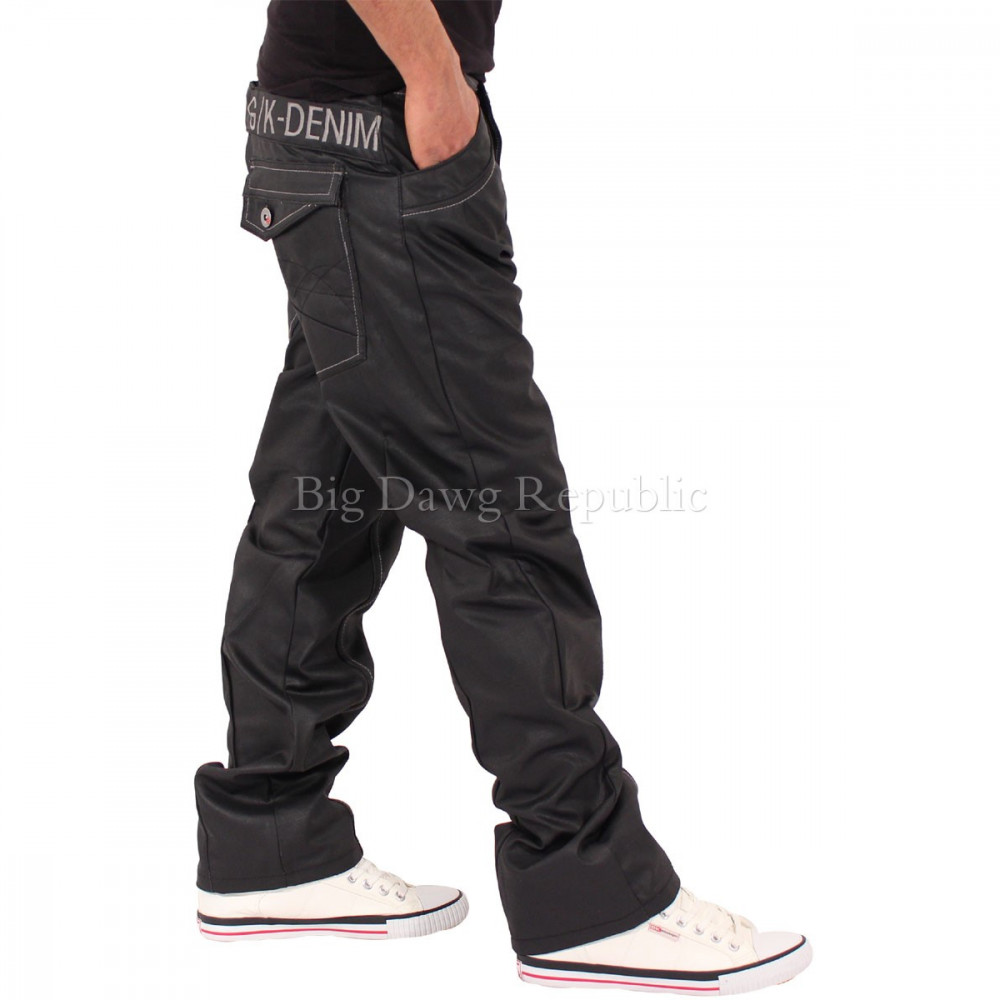 GKing Men's Star Black Matt Loose Fit Jeans GK030