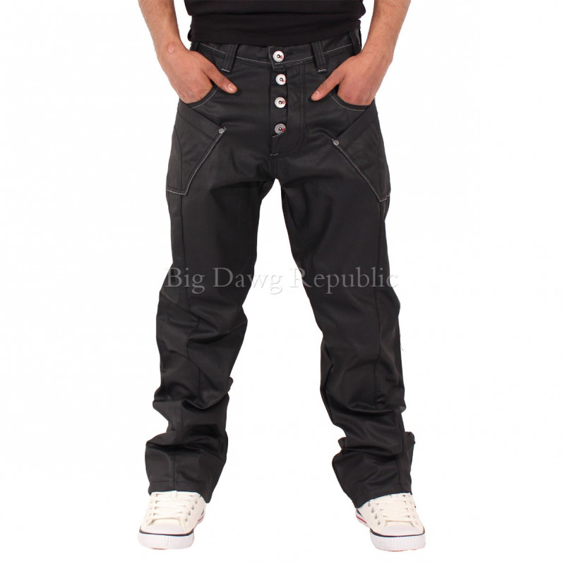 Men's Star Black Matt Loose Fit Jeans GK032