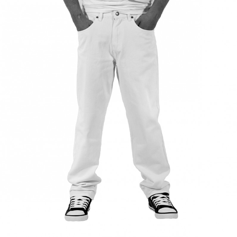 Men's White Comfort Fit Denim Jeans