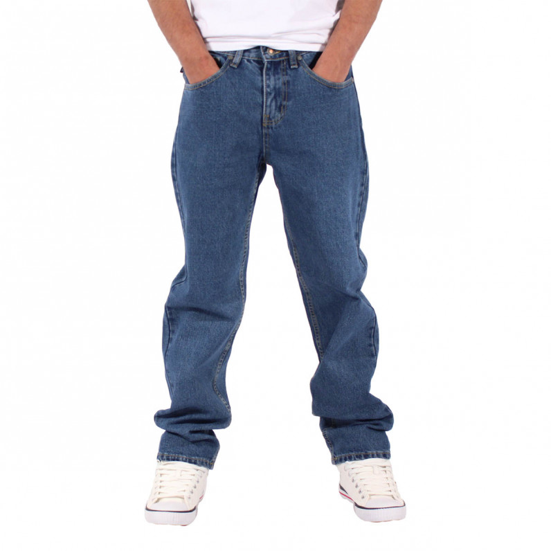 Men's Stone Wash Blue Comfort Fit Denim Jeans