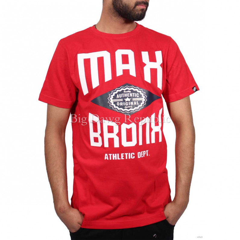 Men's Urban Designer Red Bronx Cotton Summer T-Shirt