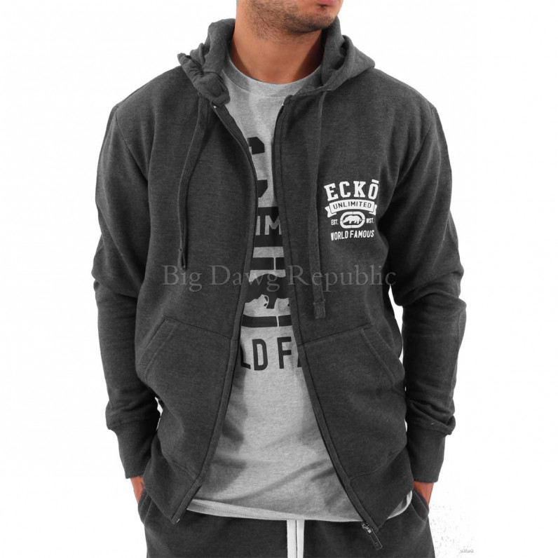 Men's Charcoal Grey GTB Zip Up Hoodie 