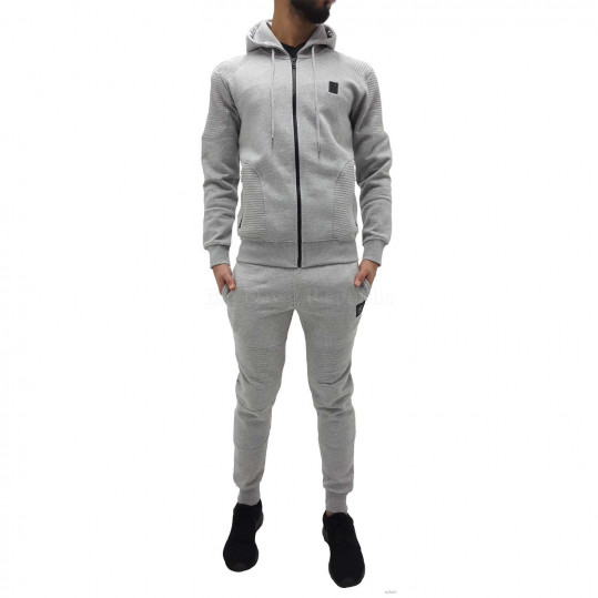 Grey slim fit tracksuit shop