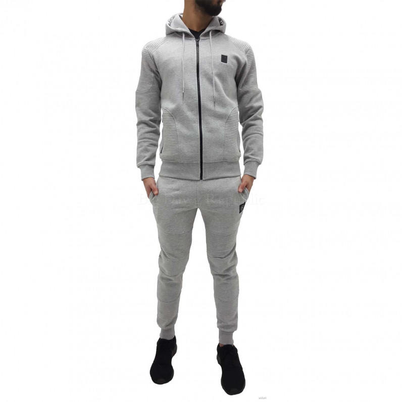 Danny Grey Slim Fit Zip Up Biker Style Tracksuit