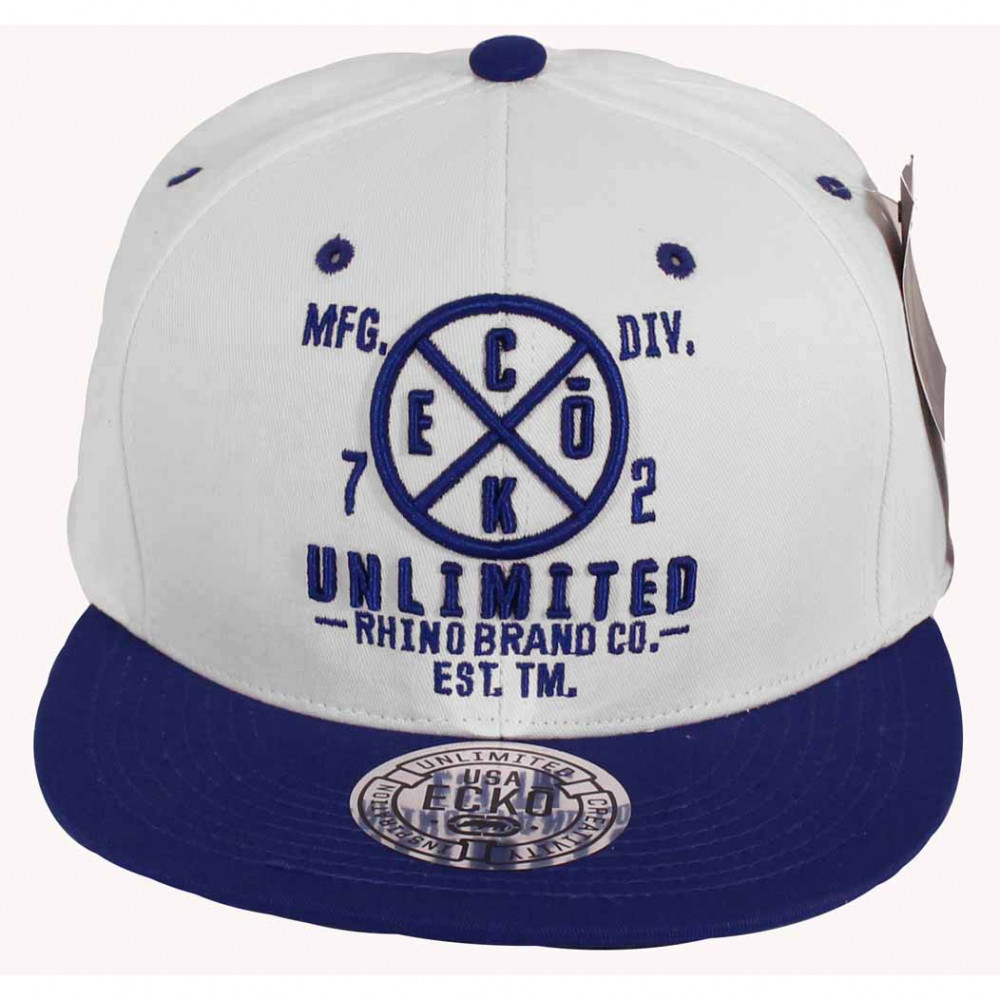 Ecko Unltd 72 Unlimited Mens Ladies White Snapback Caps