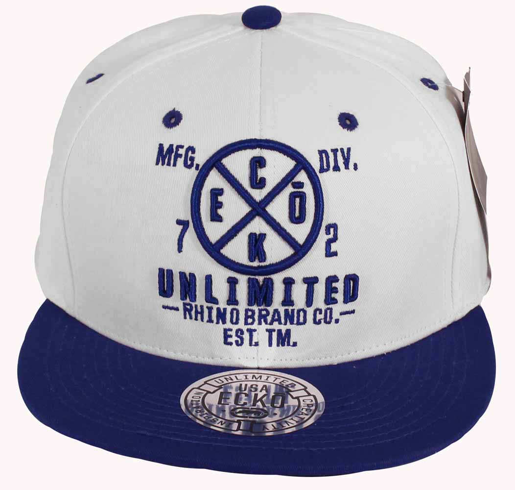 Ecko Unltd 72 Unlimited Mens Ladies White Snapback Caps