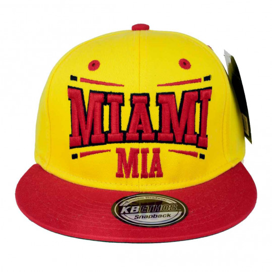 KB Ethos Miami Yellow Red Baseball Snapback Caps