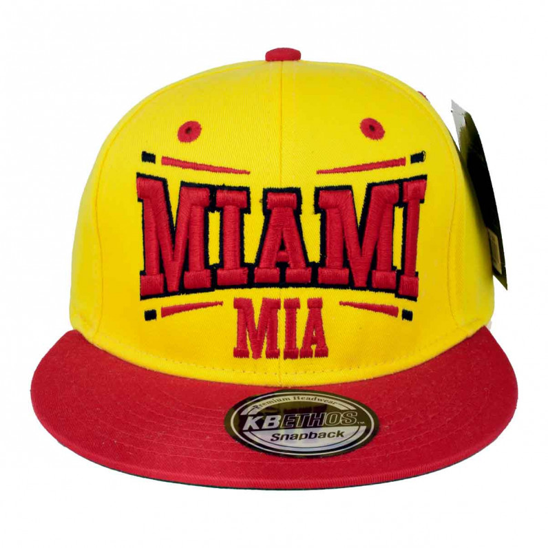 Miami Yellow Red Baseball Snapback Caps