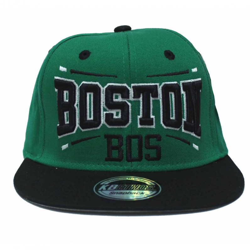 Boston Mens Ladies Green Snapback Caps