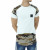 Men's Brown White Summer Cotton Camouflage Long T-Shirts