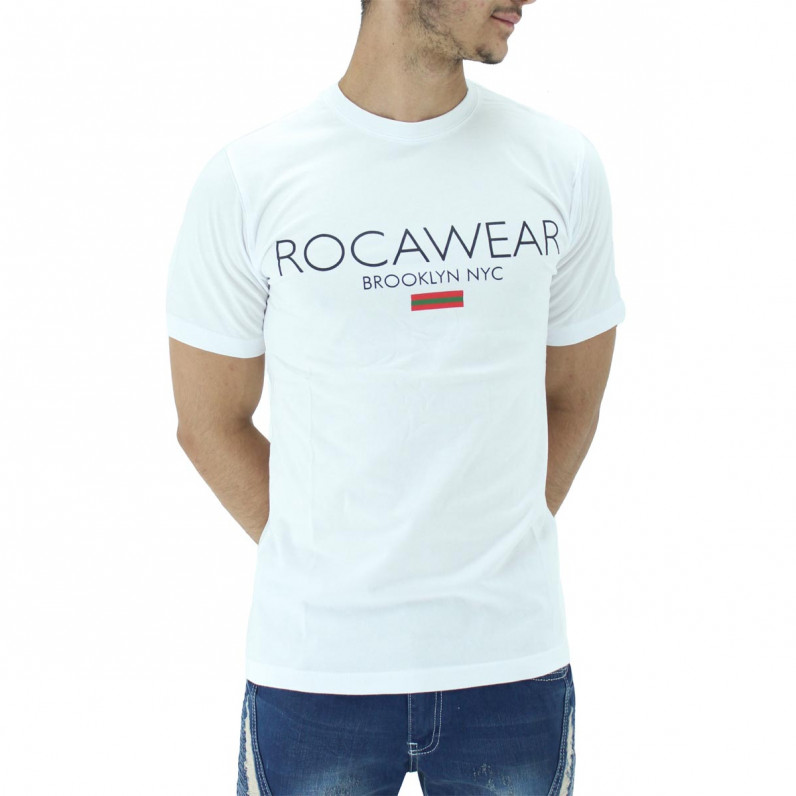 Men's White Printed Brooklyn NYC Short Sleeve Cotton T-Shirt