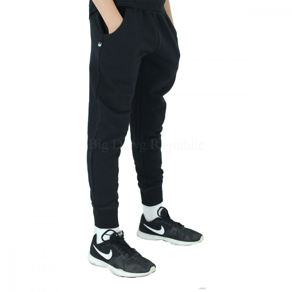 Zoo York Boys Girls Black Davidino Slim Fit Fleece Jog Sweat Pants