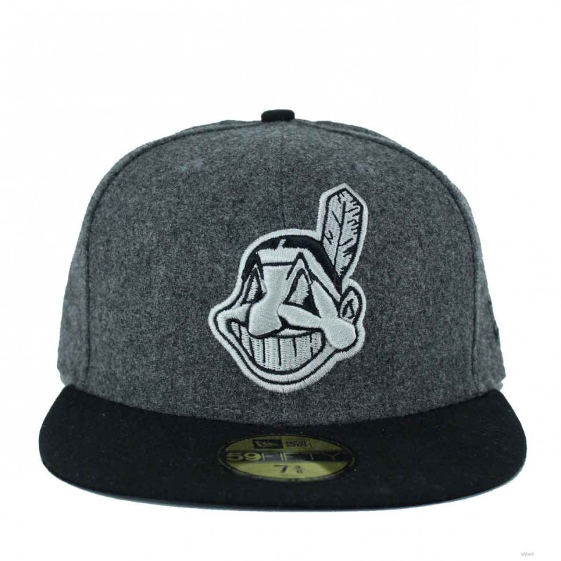 MLB 59Fifty Cleveland Indians Authentic On Field Fitted Grey Caps