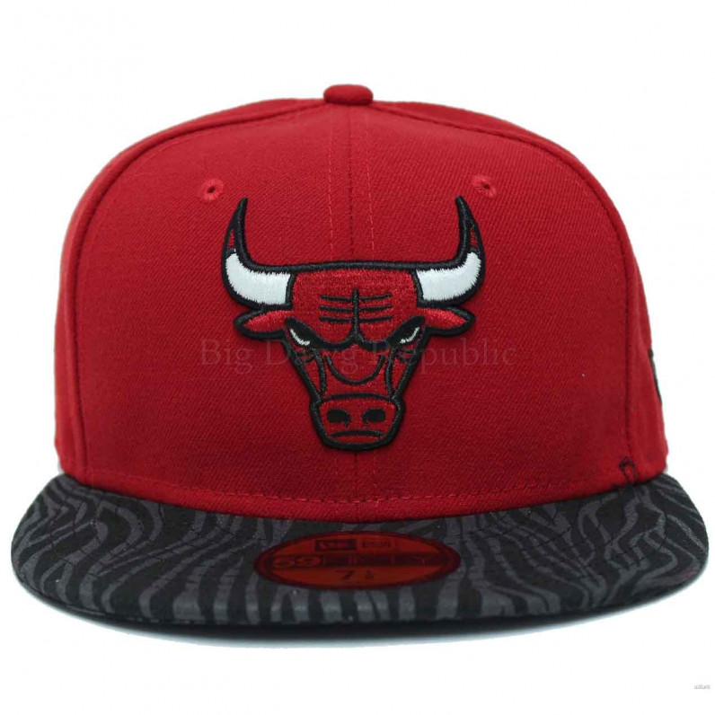 NBA 59Fifty Chicago Bulls Black Zebra Fitted Baseball Caps