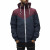 Men's Navy Maroon Padded Winter Hooded Jacket