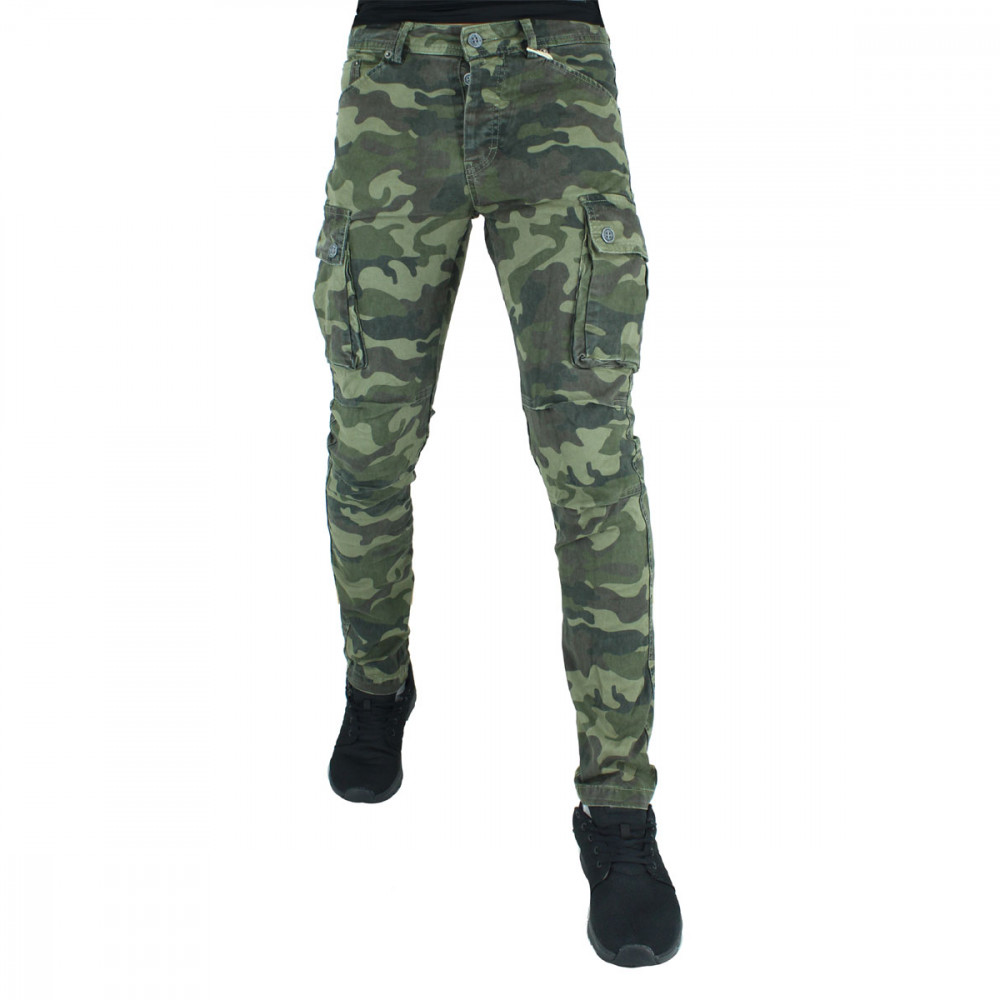 BDS Dark Army Green Cotton Cargo Combat Slim Fit Military Pants