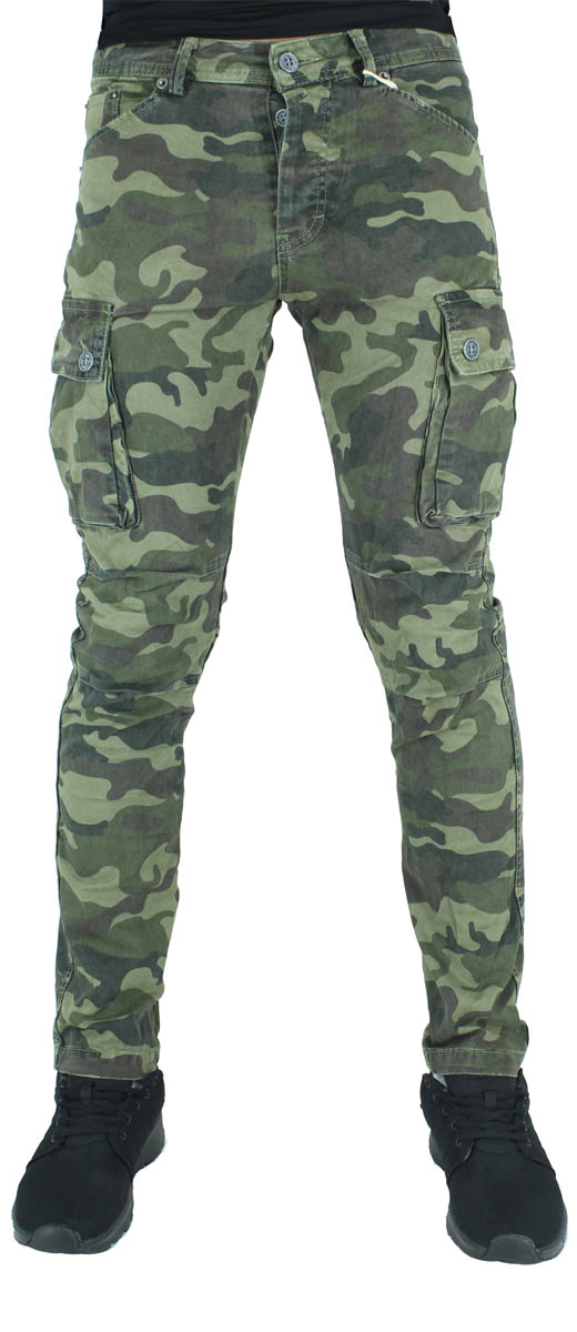 BDS Dark Army Green Cotton Cargo Combat Slim Fit Military Pants