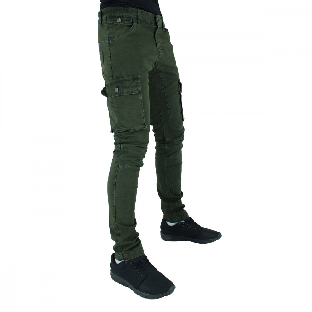 BDS Olive Army Green Cotton Cargo Combat Slim Fit Military Pants