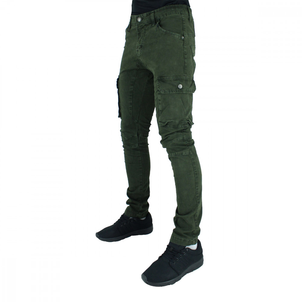 BDS Olive Army Green Cotton Cargo Combat Slim Fit Military Pants