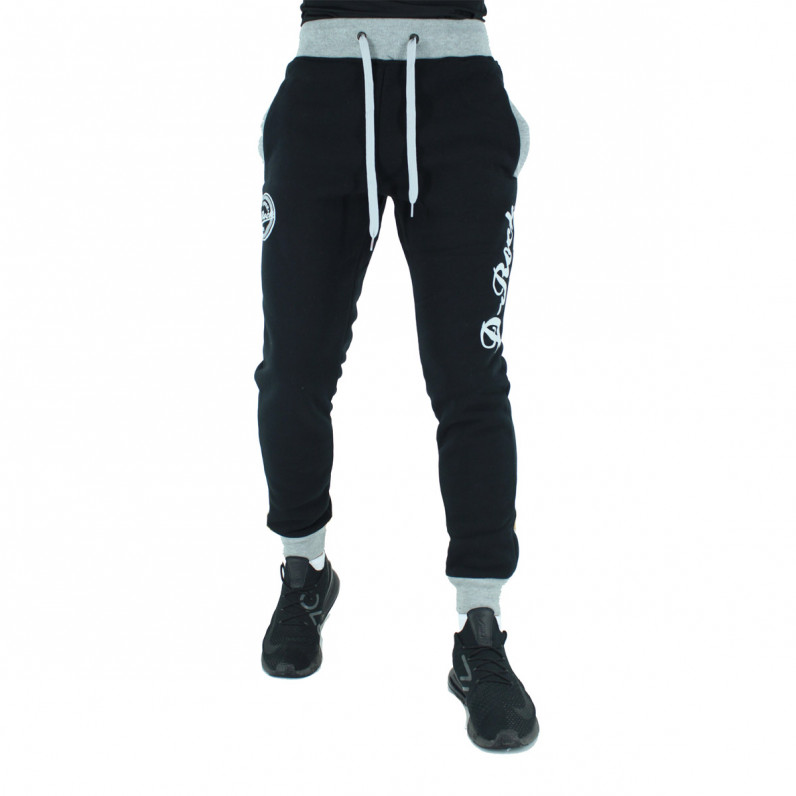 Men's Black Graphic Print Slim Fit Jog Pants