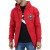 Men's Red Plain Zip Up Cotton Hoodie