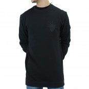 Mens Black Designer Plain Long Side Zip Up Sweatshirt