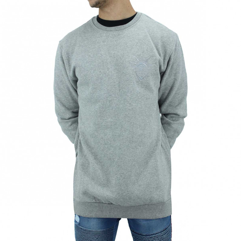 Mens Grey Designer Plain Long Sweatshirt
