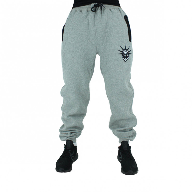 Men's Grey Black Cotton Loose Fit Jog Pants