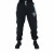 Men's Black White Cotton Loose Fit Jog Pants