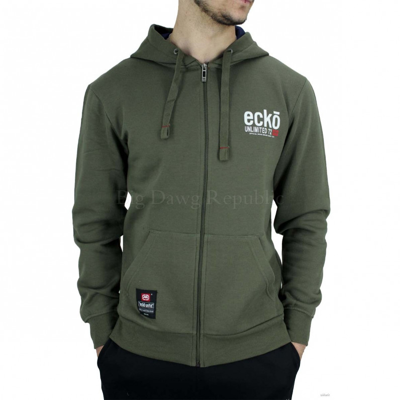 Men's Olive Vantage Designer Zip Up Hoodie