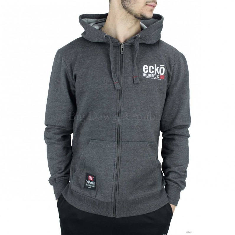 Men's Charcoal Grey Vantage Designer Zip Up Hoodie