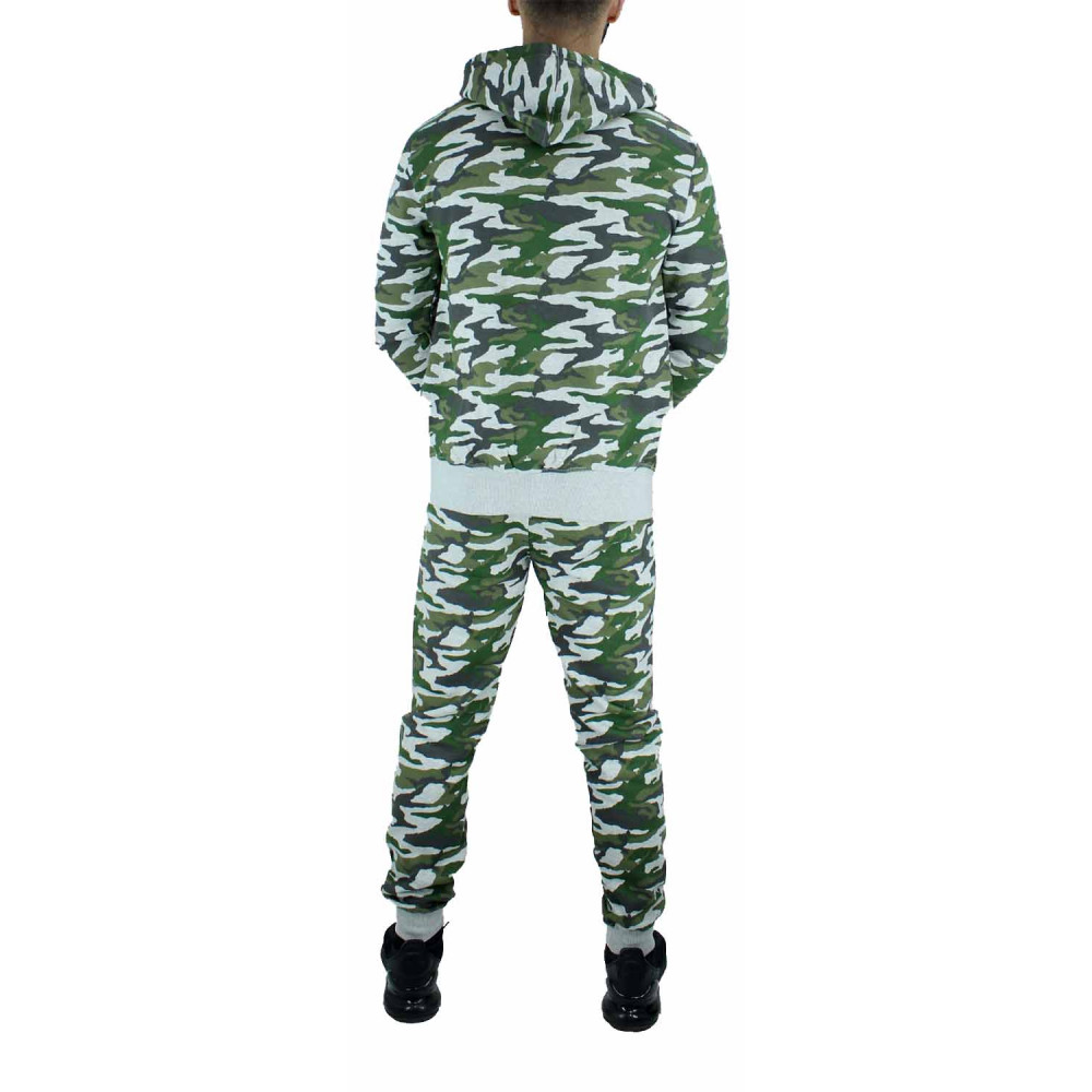 Ecko Unltd Men's Grey Camouflage Cotton Designer Tracksuit