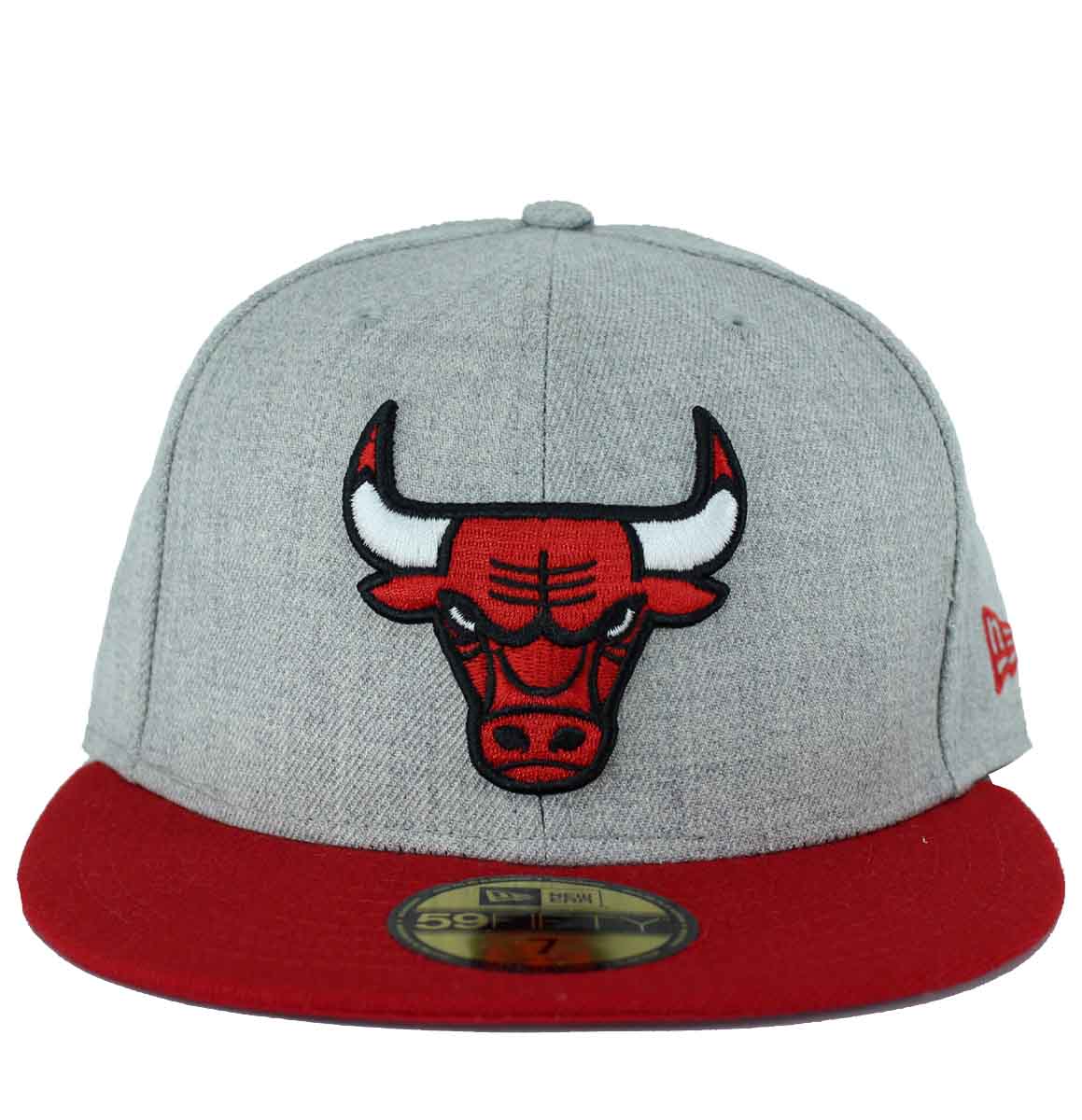 New Era NBA 59Fifty Chicago Bulls Grey Red Fitted Baseball Caps