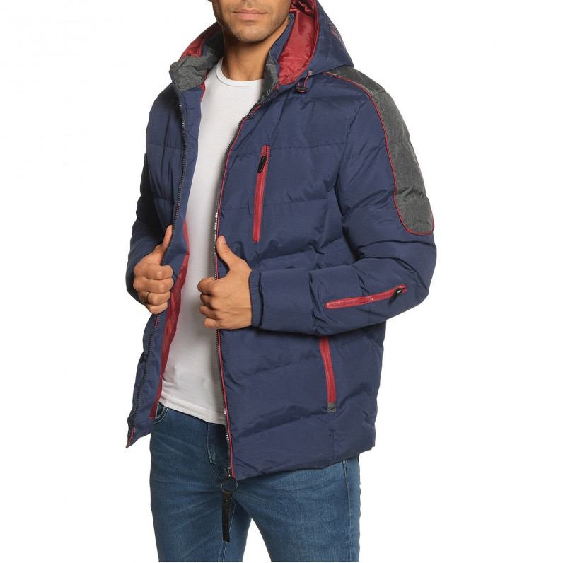 Men's Dark Royal Scepter Parka Puffer Padded Hooded Winter Jacket