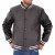 Men's Faux Leather Sleeve Charcoal Grey Bomber Baseball Jacket