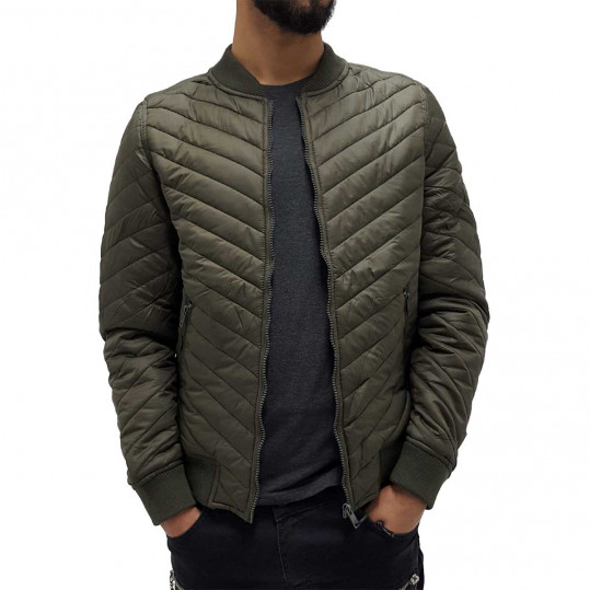 Quilted baseball jacket sale