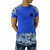 Men's Summer Cotton Blue Camouflage Longline T-Shirts