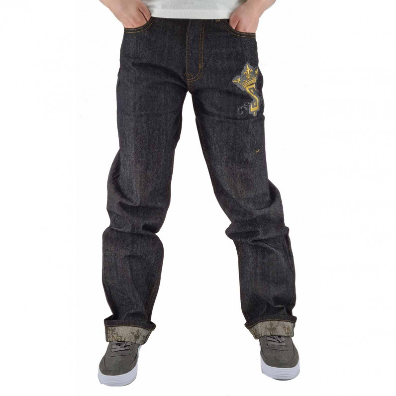 Boy's Kid's Black Loose Hip Hop Dice Denim Jeans