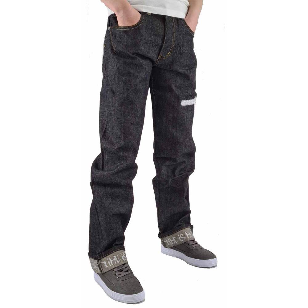 Time Is Money Boy's Kid's Black Loose Hip Hop Skyline Denim Time Is Money Boy's Kid's Black Loose Hip Hop Skyline Denim