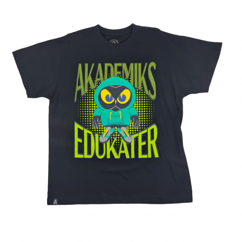 Men's Black Green Cotton Hip Hop Edukator T-Shirt