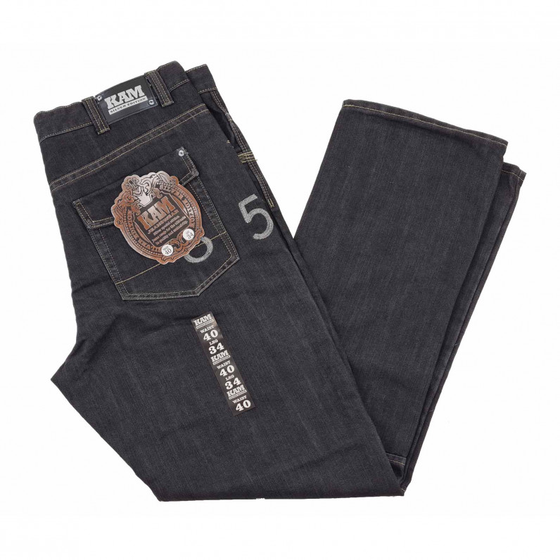 Men's Black 85 Raw Hip Hop Denim Jeans