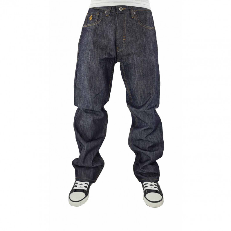 Men's ROC-81 Raw Indigo Curry Glade Loose Fit Denim Jeans