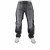 Men's ROC-76 Grey Wash Top Stitch Loose Fit Denim Jeans