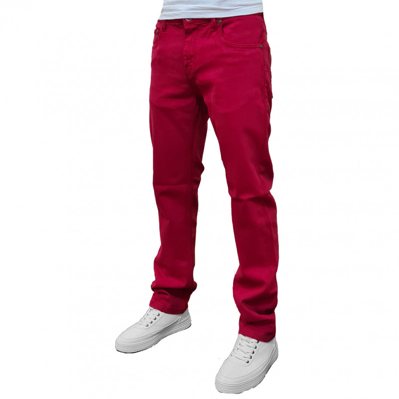 Men's Red Slim Fit Stretch Denim Jeans