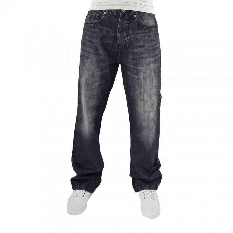 Men's ROC-16 Black Wash Loose Fit Denim Jeans
